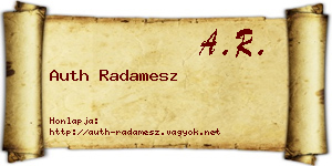 Auth Radamesz névjegykártya